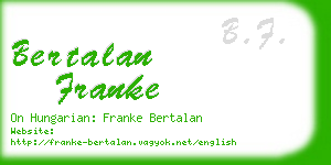 bertalan franke business card